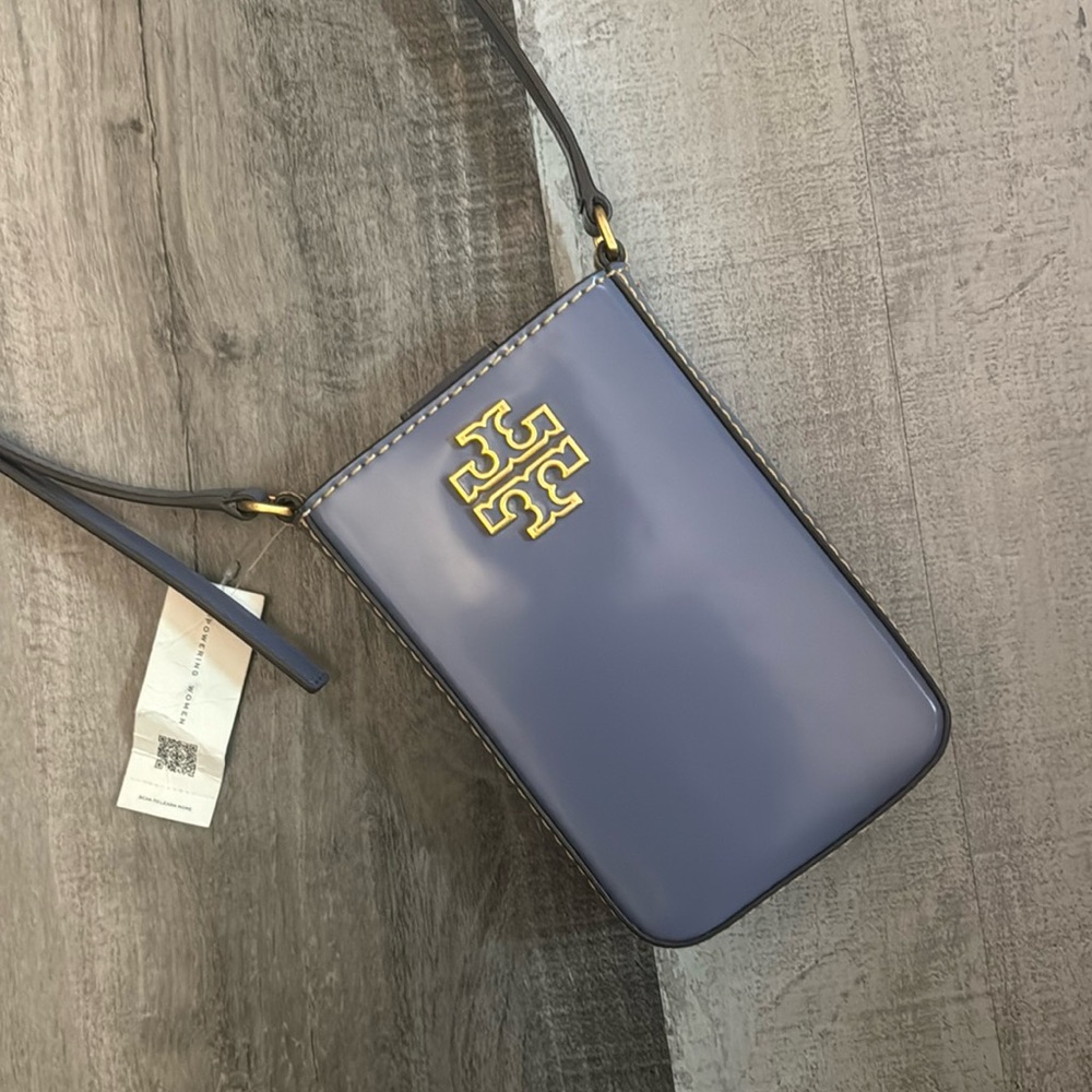 Tory Burch Britten Smooth Phone Crossbody in Dark Lotus,  NWT $328 Value